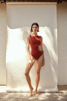 Anais & Margaux-Vivienne Burgundy Cutout Swimsuit-Bikini & Mayo-1-Milagron.com