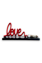 Love From A Paint Tube Heykeli | Kırmızı Krom Masa Üstü Dekor - 0