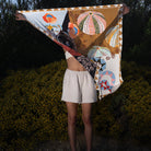 Ani Studio-Indigo Silk Printed Scarve-Eşarp-2-Milagron.com