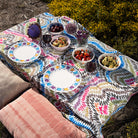 Ani Studio-Maren Linen Doodle Printed Tablecloth-Masa Örtüleri-1-Milagron.com