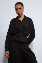 Antioch-Acı Kahve Bel Kemerli Geniş Paça Pantolonlu Takım-Takım-4-Milagron.com