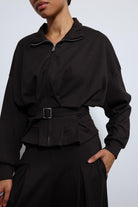 Antioch-Acı Kahve Bel Kemerli Geniş Paça Pantolonlu Takım-Takım-5-Milagron.com