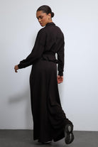 Antioch-Acı Kahve Bel Kemerli Geniş Paça Pantolonlu Takım-Takım-6-Milagron.com