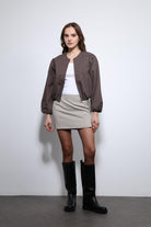 Antioch-Acı Kahve Crop Kadın Bomber Mont-Mont-1-Milagron.com