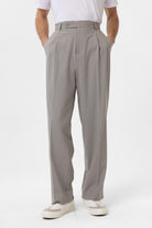 Antioch-Açık Gri Baggy Yüksek Bel Erkek Kumaş Pantolon-Kumaş Pantolon-1-Milagron.com