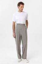 Antioch-Açık Gri Baggy Yüksek Bel Erkek Kumaş Pantolon-Kumaş Pantolon-3-Milagron.com