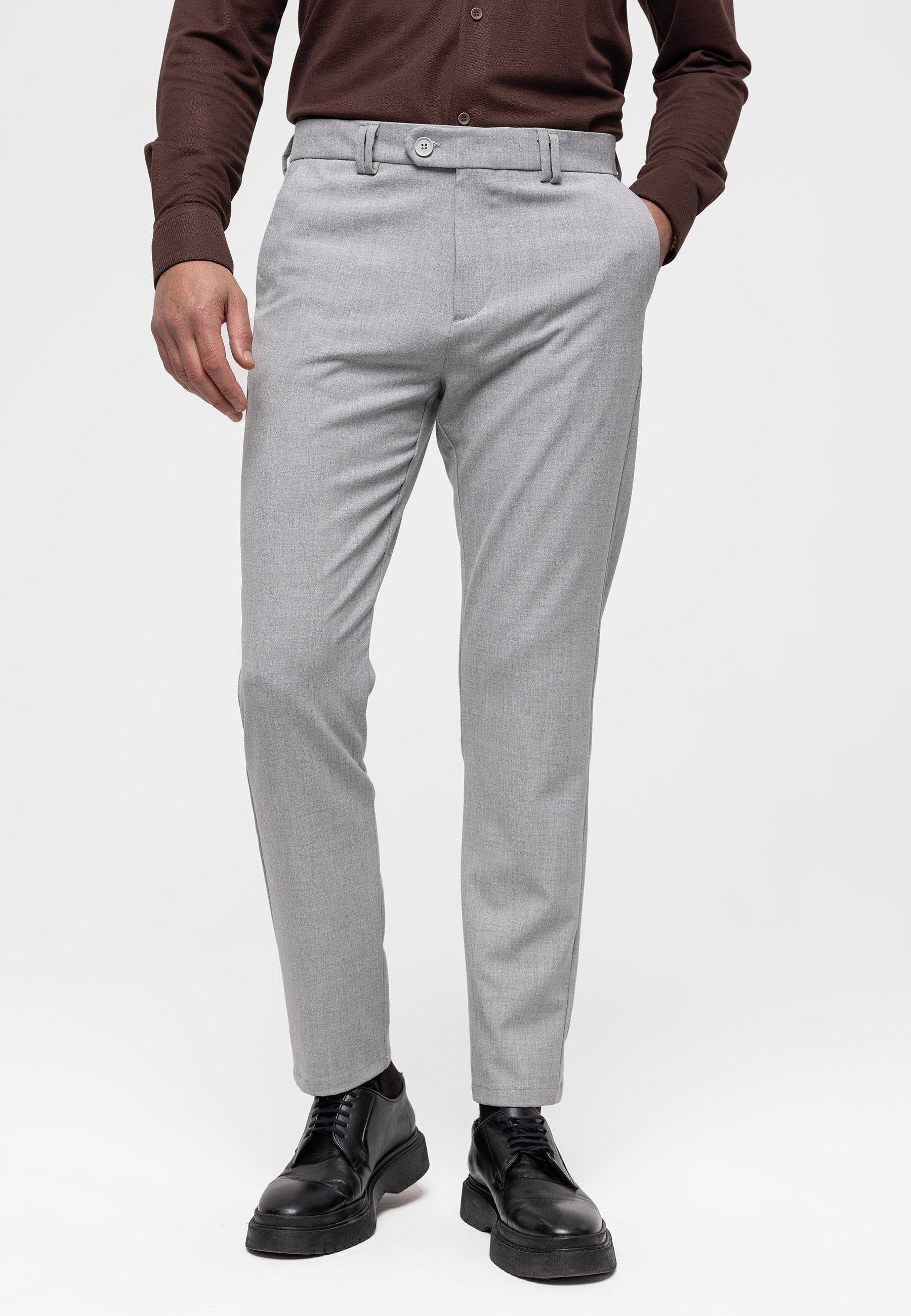 Antioch-Açık Gri Erkek Slim Fit Kumaş Pantolon-Kumaş Pantolon-2-Milagron.com