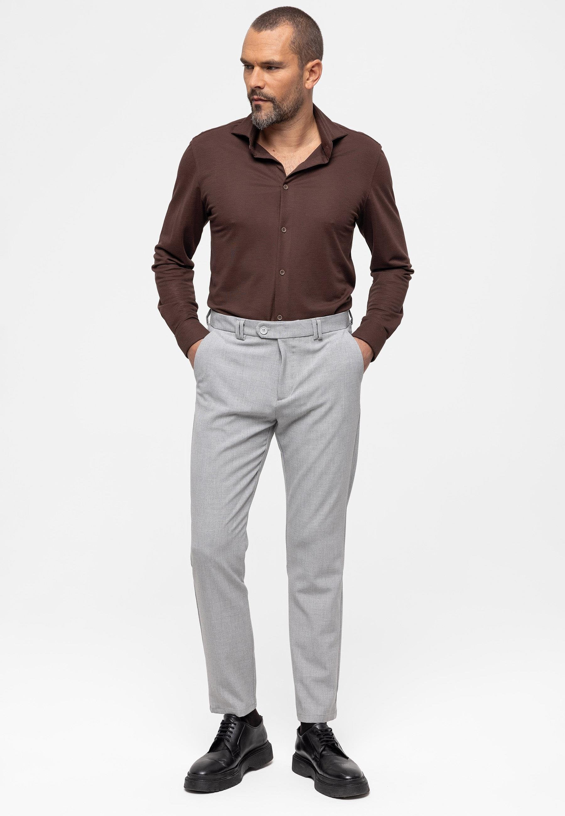 Antioch-Açık Gri Erkek Slim Fit Kumaş Pantolon-Kumaş Pantolon-3-Milagron.com