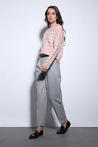 Antioch-Açık Gri Pensli Kadın Pantolon-Kumaş Pantolon-1-Milagron.com