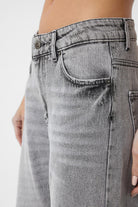 Antioch-Açık Gri Yüksek Bel Kadın Jean-Kot Pantolon-3-Milagron.com