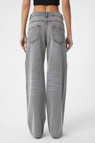 Antioch-Açık Gri Yüksek Bel Kadın Jean-Kot Pantolon-5-Milagron.com