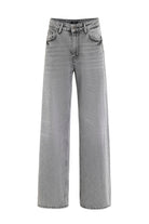 Antioch-Açık Gri Yüksek Bel Kadın Jean-Kot Pantolon-6-Milagron.com