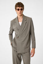 Antioch-Açık Haki Kruvaze Kapama Gizli Cep Erkek Blazer Ceket-Blazer Ceket-1-Milagron.com