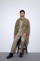 Antioch-Açık Haki Kruvaze Kapama Kemerli Trençkot-Trençkot-1-Milagron.com