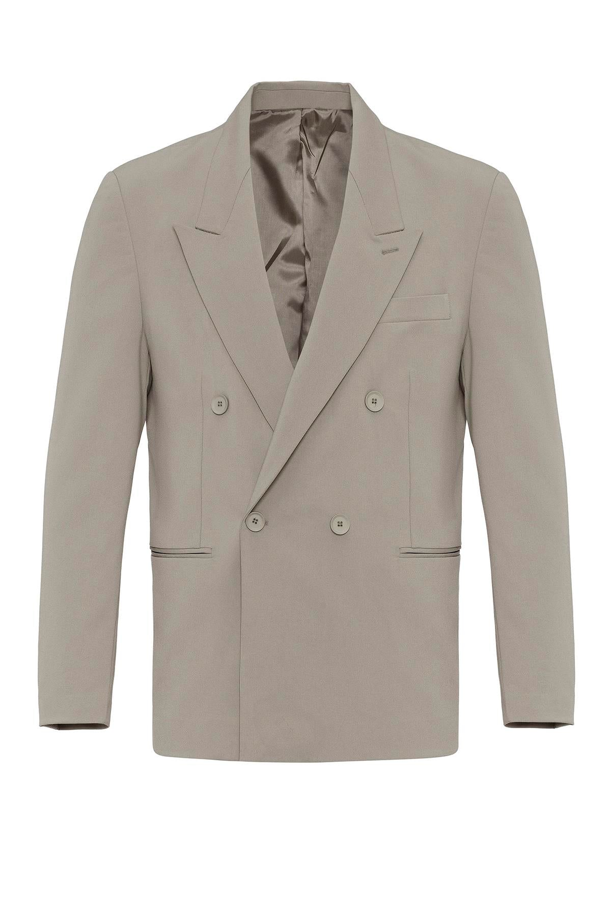 Antioch-Açık Haki Tek Düğme Kruvaze Erkek Blazer Ceket-Ceket-7-Milagron.com