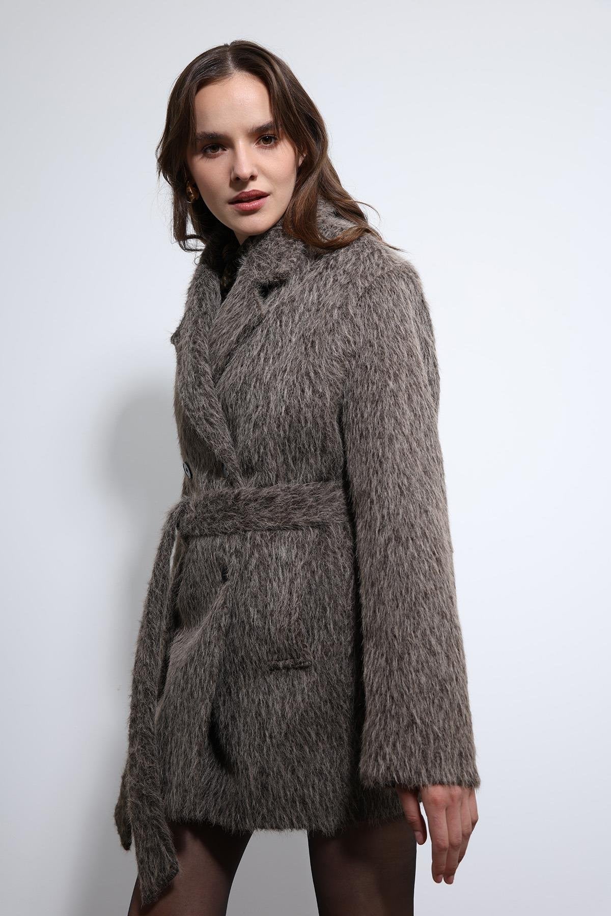 Antioch-Açık Kahve Kısa Suni Kürklü Kaban-Kaban-7-Milagron.com