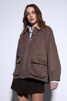 Antioch-Antioch Açık Kahve Kontrast Yaka Kadın Ceket-Ceket-5-Milagron.com