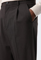 Antioch-Açık Kahve Relax Fit çizgili Erkek Pantolon-Kumaş Pantolon-4-Milagron.com