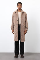 Antioch-Açık Kahve Suni Kürk Erkek Kaban-Kaban-3-Milagron.com