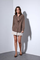 Antioch-Antioch Açık Kahve Tensel Kadın Gömlek-Gömlek-3-Milagron.com