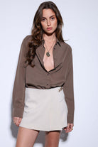 Antioch-Antioch Açık Kahve Tensel Kadın Gömlek-Gömlek-6-Milagron.com