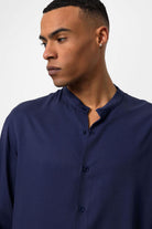 Antioch-Açık Lacivert Hakim Yaka Regular Fit Erkek Gömlek-Gömlek-5-Milagron.com