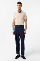 Antioch-Açık Lacivert Yüksek Bel İtalyan Kalıp Pileli Erkek Pantolon-Kumaş Pantolon-2-Milagron.com