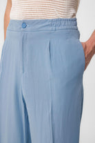 Antioch-Açık Mavi Yüksek Bel Pileli Keten Karışımlı Erkek Pantolon-Kumaş Pantolon-3-Milagron.com