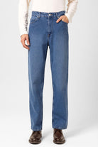 Antioch-Açık Mavi Yüksek Bel Regular Fit Erkek Kot Pantolon-Kot Pantolon-1-Milagron.com