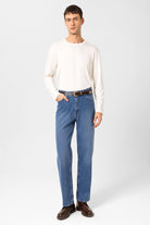 Antioch-Açık Mavi Yüksek Bel Regular Fit Erkek Kot Pantolon-Kot Pantolon-4-Milagron.com