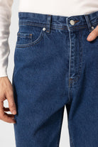 Antioch-Açık Mavi Yüksek Bel Relaxed Fit Erkek Kot Pantolon-Kot Pantolon-4-Milagron.com