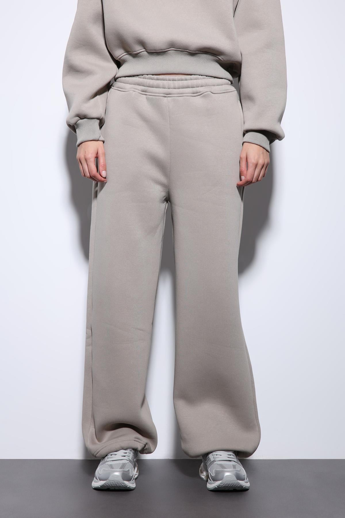 Antioch-Açık Vizon Basic Ayarlanabilir Paça Kadın Eşofman Altı-Eşofman-2-Milagron.com