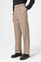 Antioch-Açık Vizon Yüksek Bel Paça Fermuarlı Erkek Pantolon-Kumaş Pantolon-4-Milagron.com