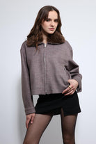 Antioch-Açık Vizon Yün Karışımlı Suni Kürk Yaka Ceket-Ceket-7-Milagron.com