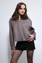 Antioch-Açık Vizon Yün Karışımlı Suni Kürk Yaka Ceket-Ceket-8-Milagron.com