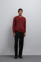 Antioch-Antioch Açık Bordo Dokulu Erkek Kazak-Kazak-2-Milagron.com