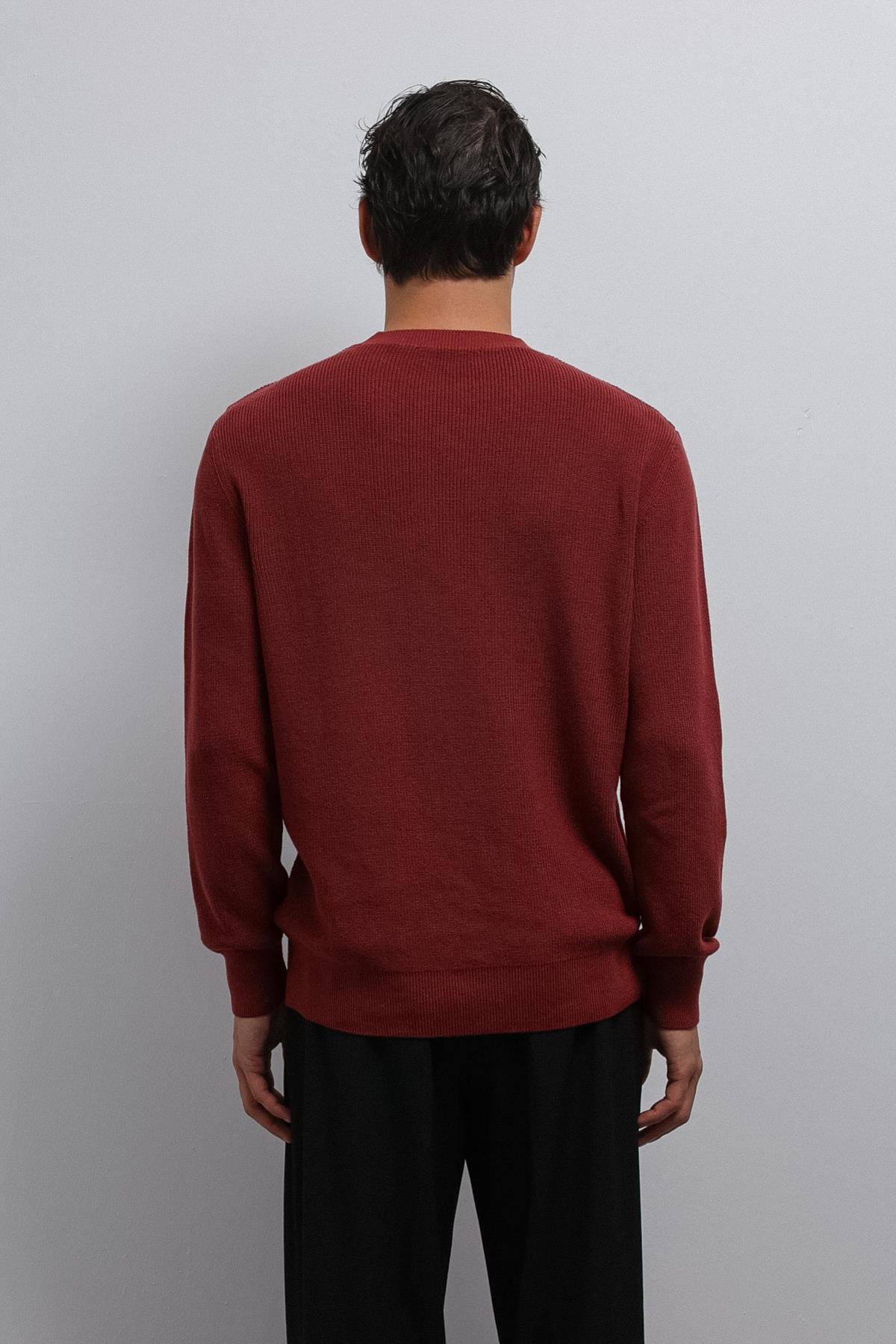 Antioch-Antioch Açık Bordo Dokulu Erkek Kazak-Kazak-4-Milagron.com