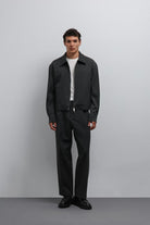 Antioch-Antioch Antrasit Relax Fit Baggy Pilili Erkek Pantolon-Kumaş Pantolon-2-Milagron.com