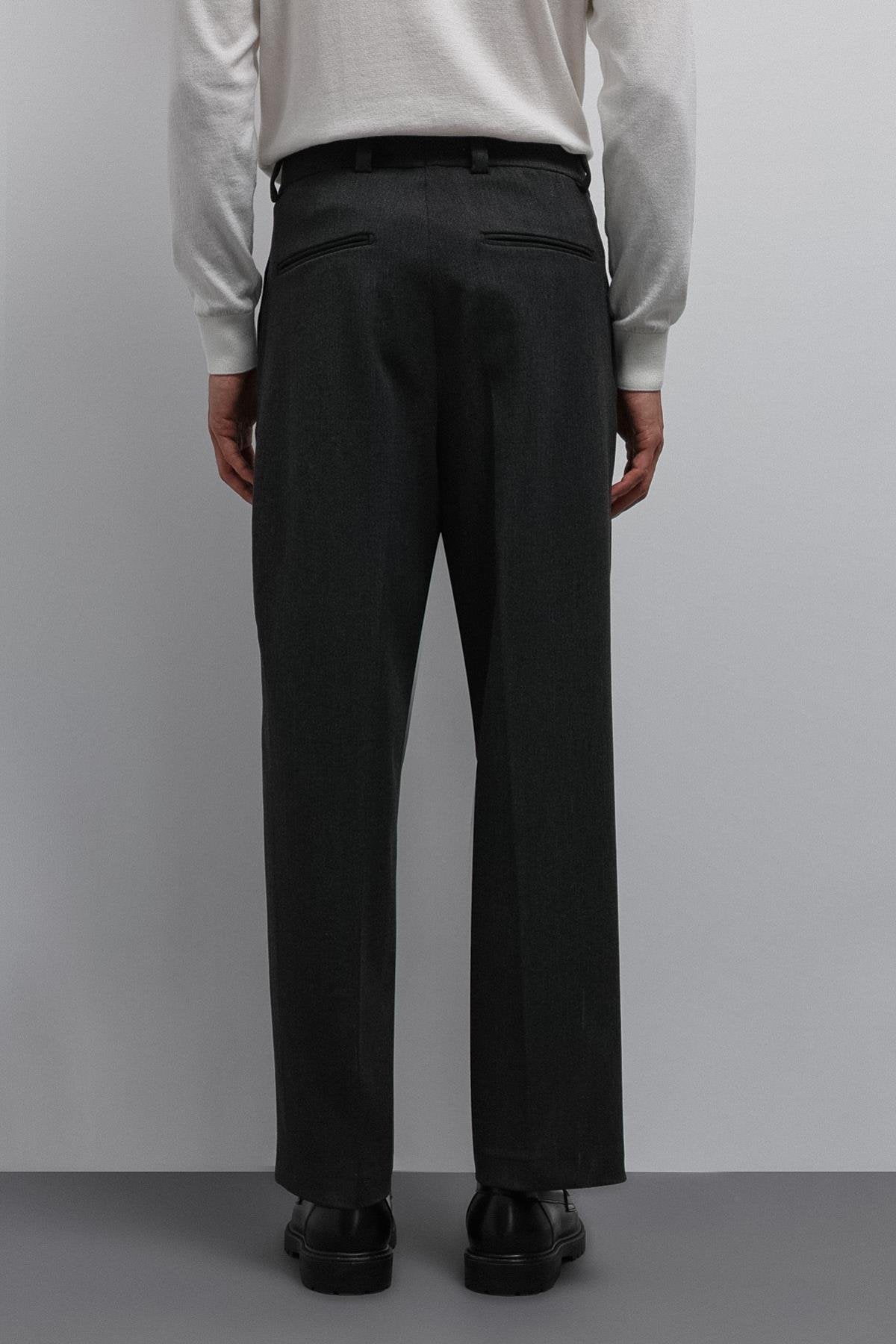 Antioch-Antioch Antrasit Relax Fit Baggy Pilili Erkek Pantolon-Kumaş Pantolon-4-Milagron.com