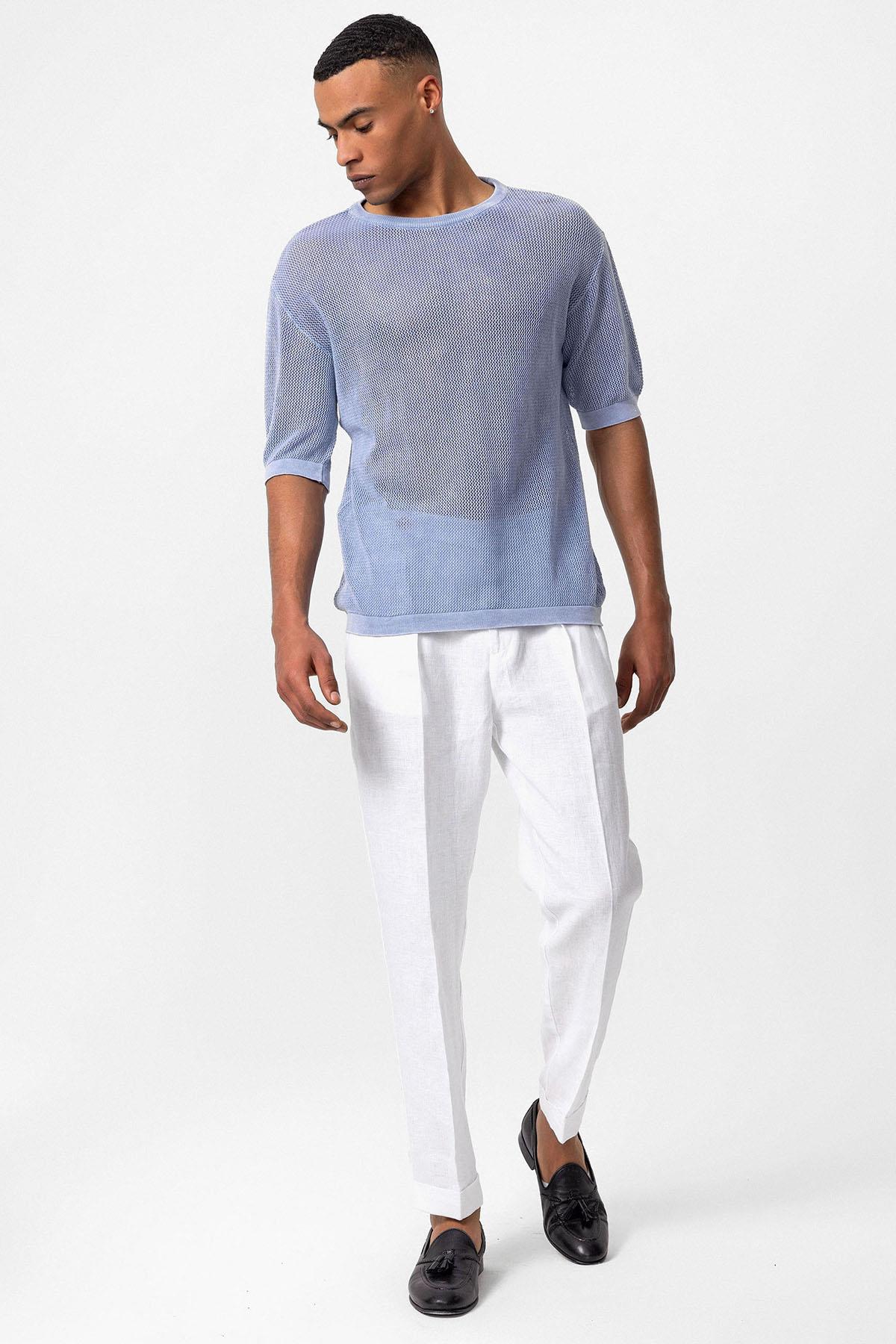 Antioch-Antioch Bebe Mavi Oversize Ajurlu Erkek T Shirt-T-Shirt-3-Milagron.com