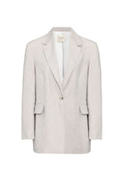 Antioch-Antioch Bej 100% Keten Kadın Blazer Ceket-Blazer Ceket-6-Milagron.com