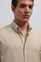 Antioch-Antioch Bej Düğmeli Yaka Relax Fit Erkek Gömlek-Gömlek-4-Milagron.com