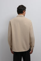 Antioch-Antioch Bej Düğmeli Yaka Relax Fit Erkek Gömlek-Gömlek-5-Milagron.com