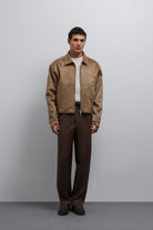 Antioch-Antioch Bej Fermuarlı Suni Süet Erkek Mont-Mont-2-Milagron.com