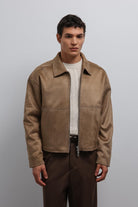 Antioch-Antioch Bej Fermuarlı Suni Süet Erkek Mont-Mont-4-Milagron.com