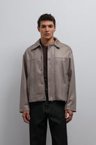 Antioch-Antioch Bej Relax Fit Suni Deri Erkek Mont-Mont-1-Milagron.com