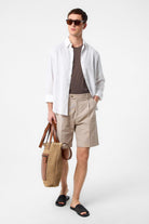 Antioch-Antioch Bej Yüksek Bel Pileli Erkek şort-Şort-2-Milagron.com