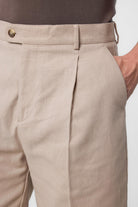 Antioch-Antioch Bej Yüksek Bel Pileli Erkek şort-Şort-3-Milagron.com