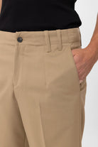 Antioch-Antioch Bej Yüksek Bel Straight Fit Erkek Pantolon-Kumaş Pantolon-3-Milagron.com