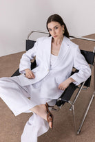 Antioch-Antioch Beyaz 100% Keten Kadın Blazer Ceket-Blazer Ceket-1-Milagron.com